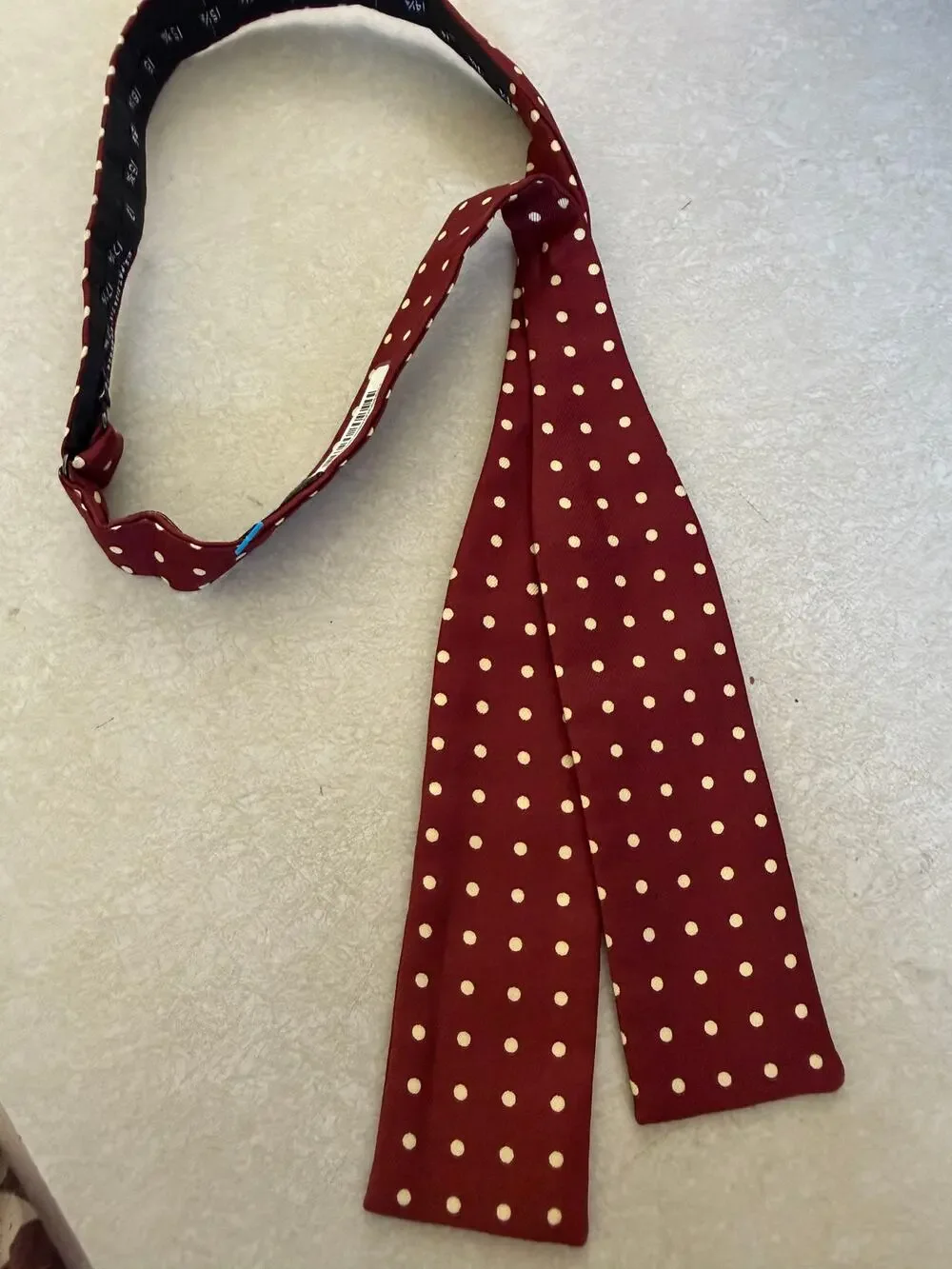 Vintage Brooks Brothers Brown and White Polka Dot Silk Bow Tie